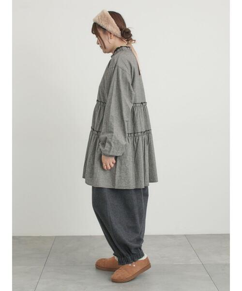 Samansa Mos2（サマンサ モスモス）の「【帯電防止裏地】ヘリンボーンバルーンパンツ《M/Lサイズ》（その他パンツ・レディース・チャコールグレー/ブラウン/キャメル/ベージュ・M/L）」の20枚目の写真