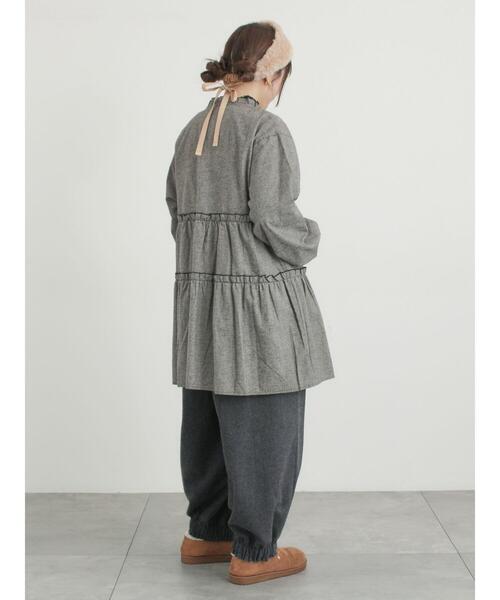 Samansa Mos2（サマンサ モスモス）の「【帯電防止裏地】ヘリンボーンバルーンパンツ《M/Lサイズ》（その他パンツ・レディース・チャコールグレー/ブラウン/キャメル/ベージュ・M/L）」の21枚目の写真