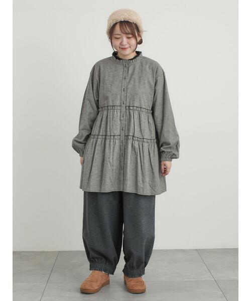 Samansa Mos2（サマンサ モスモス）の「【帯電防止裏地】ヘリンボーンバルーンパンツ《M/Lサイズ》（その他パンツ・レディース・チャコールグレー/ブラウン/キャメル/ベージュ・M/L）」の22枚目の写真