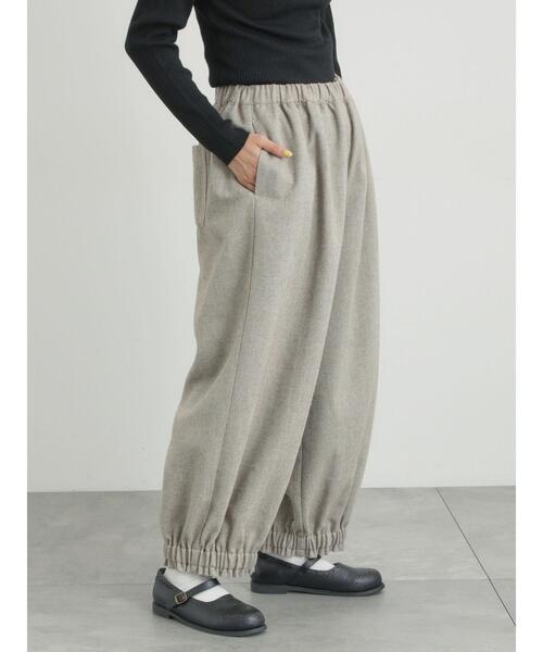 Samansa Mos2（サマンサ モスモス）の「【帯電防止裏地】ヘリンボーンバルーンパンツ《M/Lサイズ》（その他パンツ・レディース・チャコールグレー/ブラウン/キャメル/ベージュ・M/L）」の12枚目の写真