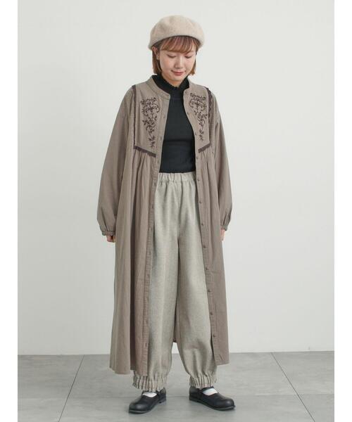 Samansa Mos2（サマンサ モスモス）の「【帯電防止裏地】ヘリンボーンバルーンパンツ《M/Lサイズ》（その他パンツ・レディース・チャコールグレー/ブラウン/キャメル/ベージュ・M/L）」の14枚目の写真