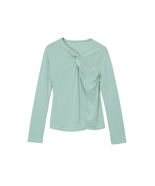 320SHOWROOM(320ショールーム)の「Twisted neckline t-shirt Mint(Tシャツ/カットソー・レディース・その他・FREE)」の1枚目の写真