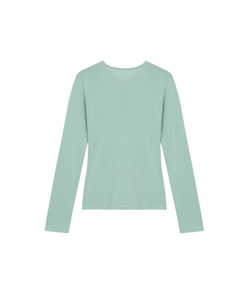 320SHOWROOM(320ショールーム)の「Twisted neckline t-shirt Mint(Tシャツ/カットソー・レディース・その他・FREE)」の2枚目の写真