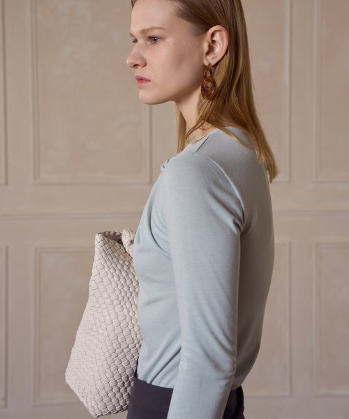 320SHOWROOM(320ショールーム)の「Twisted neckline t-shirt Mint(Tシャツ/カットソー・レディース・その他・FREE)」の5枚目の写真