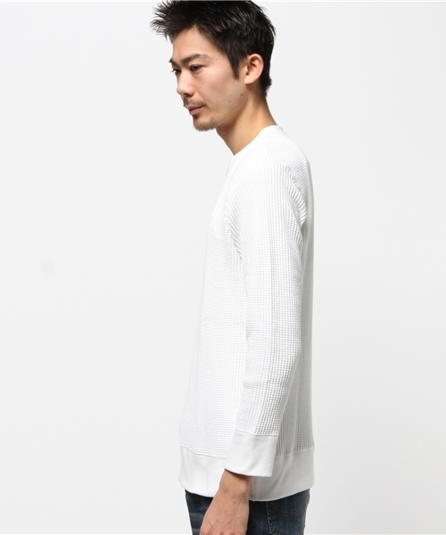 Abiding Aim(アバイディングエイム)の「【JEMORGAN】ビッグワッフル長袖クルーネック(Tシャツ/カットソー・メンズ・ネイビー/ホワイト/ブラック/カーキ/トップグレー・M/XL/L)」の10枚目の写真