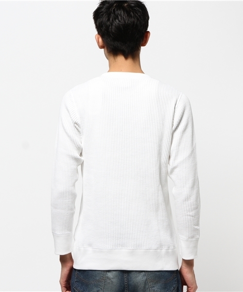 Abiding Aim(アバイディングエイム)の「【JEMORGAN】ビッグワッフル長袖クルーネック(Tシャツ/カットソー・メンズ・ネイビー/ホワイト/ブラック/カーキ/トップグレー・M/XL/L)」の6枚目の写真