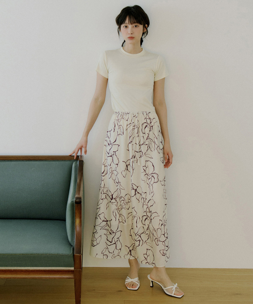 REORG（リオルグ）の「WOI FLOWER ART BANDING SKIRT PURPLE YELOW（スカート・レディース・その他・FREE）」の3枚目の写真