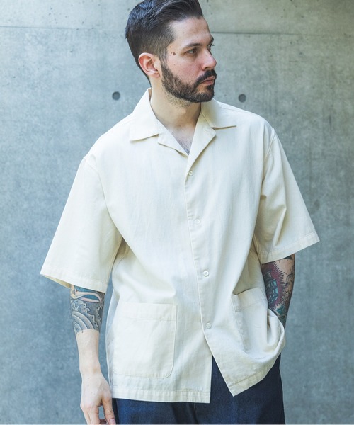 MR.OLIVE（ミスターオリーブ）の「RINSE WASH 6oz SUPER LIGHT DENIM / SHORT/S SERVICE SHIRT /M261127（シャツ/ブラウス・メンズ・ナチュラル/ブラック/インディゴブルー・MEDIUM/LARGE）」の4枚目の写真