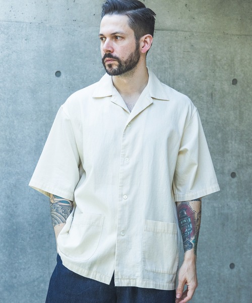 MR.OLIVE（ミスターオリーブ）の「RINSE WASH 6oz SUPER LIGHT DENIM / SHORT/S SERVICE SHIRT /M261127（シャツ/ブラウス・メンズ・ナチュラル/ブラック/インディゴブルー・MEDIUM/LARGE）」の5枚目の写真