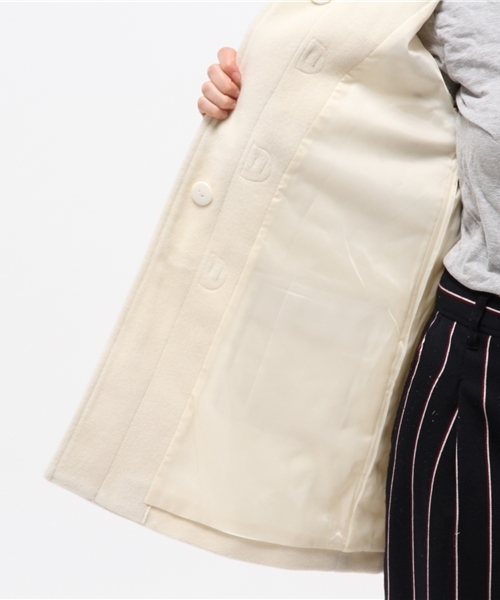 Chico（チコ）の「【who's who Chico】ウールモッサダッフルコート（ダッフルコート・レディース・ホワイト/グレー・FREE）」の8枚目の写真