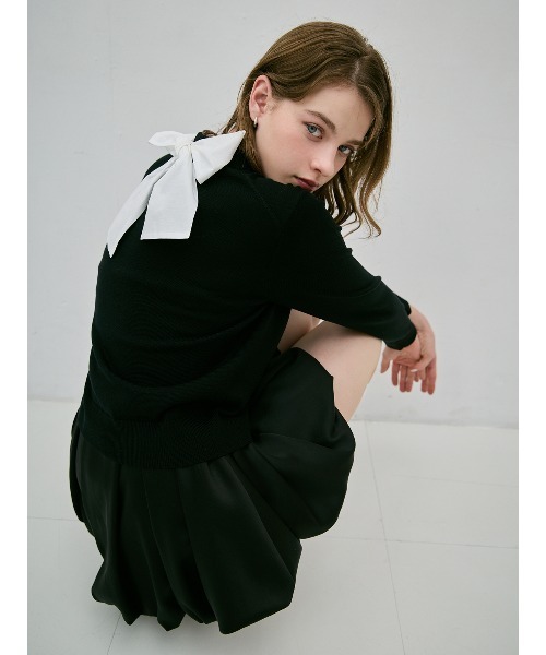 eimy istoire エイミーイストワール　カラーesロゴニット　BLACK EIMY ISTOIRE エイミーイストワール eimy istoire eimyロゴバイカラー