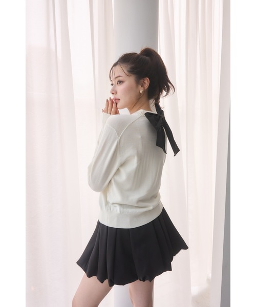 EIMY ISTOIRE(エイミーイストワール)の「EIMYロゴニットトップス(ニット/セーター・レディース・ホワイト/ブラック/グレー/ライトピンク・F)」の13枚目の写真