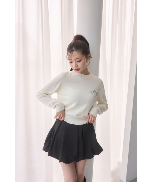 EIMY ISTOIRE(エイミーイストワール)の「EIMYロゴニットトップス(ニット/セーター・レディース・ホワイト/ブラック/グレー/ライトピンク・F)」の15枚目の写真