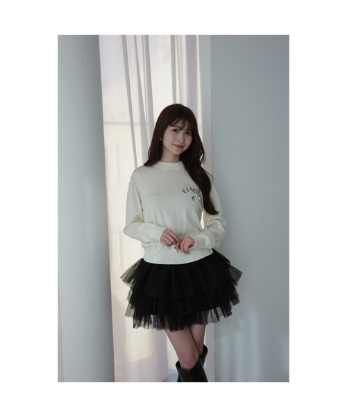EIMY ISTOIRE(エイミーイストワール)の「EIMYロゴニットトップス(ニット/セーター・レディース・ホワイト/ブラック/グレー/ライトピンク・F)」の22枚目の写真