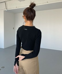 ウォーム+6℃袖スリットストレッチロングtee