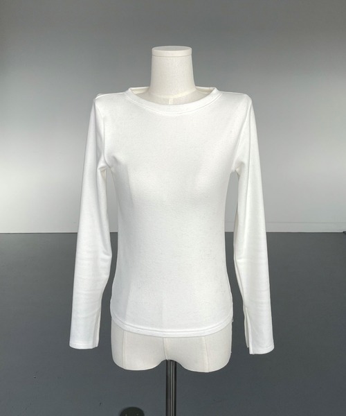 CHERI since1985(シェリ)の「ウォーム+6℃袖スリットストレッチロングtee(Tシャツ/カットソー・レディース・ホワイト/ブラック・FREE)」の18枚目の写真