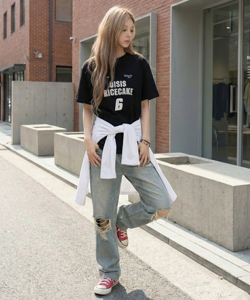 September SEOUL(セプテンバーソウル)の「スポーツ立体6イラストグラフィックTシャツ(Tシャツ/カットソー・レディース・ホワイト/ブラック・FREE)」の8枚目の写真