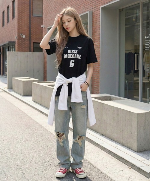 September SEOUL(セプテンバーソウル)の「スポーツ立体6イラストグラフィックTシャツ(Tシャツ/カットソー・レディース・ホワイト/ブラック・FREE)」の9枚目の写真