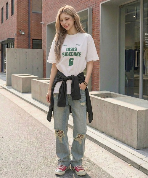 September SEOUL(セプテンバーソウル)の「スポーツ立体6イラストグラフィックTシャツ(Tシャツ/カットソー・レディース・ホワイト/ブラック・FREE)」の5枚目の写真