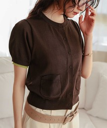 miette | 袖配色サマーニット半袖カーディガン(カーディガン/ボレロ)