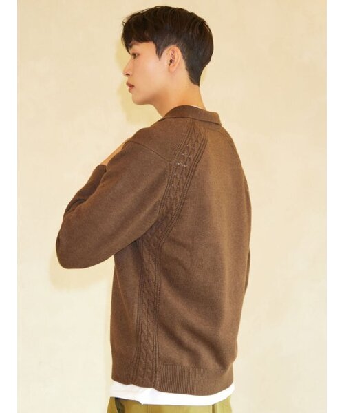AYIHOLIC CASHMERE(アイホリックカシミア)の「ハーフジップポロニット ブラウン #5COLOR(ニット/セーター・レディース・ブラウン・L/M)」の4枚目の写真