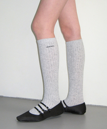 CRANK（クランク）の「ロゴカシミヤニーハイソックス_ライトグレー（ソックス/靴下）」