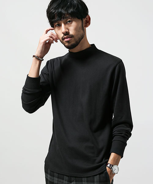 NANO universe（ナノユニバース）の「スムースモックネックL/S（Tシャツ/カットソー・メンズ・ホワイト/グレー/ブラック・MEDIUM/SMALL/LARGE）」の3枚目の写真