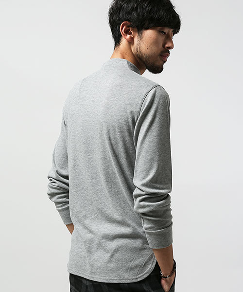 NANO universe（ナノユニバース）の「スムースモックネックL/S（Tシャツ/カットソー・メンズ・ホワイト/グレー/ブラック・MEDIUM/SMALL/LARGE）」の4枚目の写真