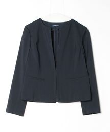 NEWYORKER | 【ウォッシャブル】ウールピンヘッド 1ホックノーカラージャケット(テーラードジャケット)