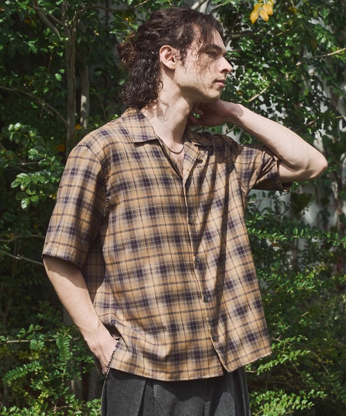 CASPER JOHN(キャスパージョン)の「Retro check shirts/レトロチェックシャツ(シャツ/ブラウス・メンズ・ブラック/ブラウン/ベージュ・MEDIUM/X-SMALL/LARGE/SMALL)」の3枚目の写真