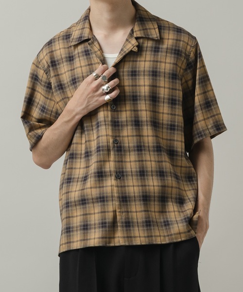 CASPER JOHN(キャスパージョン)の「Retro check shirts/レトロチェックシャツ(シャツ/ブラウス・メンズ・ブラック/ブラウン/ベージュ・MEDIUM/X-SMALL/LARGE/SMALL)」の7枚目の写真