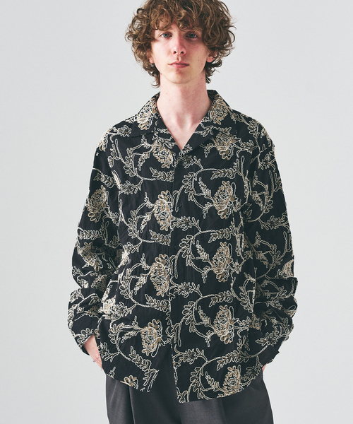 417 EDIFICE（フォーワンセブンエディフィス）の「P.A EMBROIDERY シャツ（シャツ/ブラウス・メンズ・ホワイト/ブラック・MEDIUM/LARGE）」の2枚目の写真