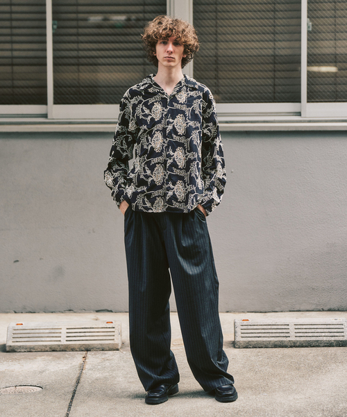 417 EDIFICE（フォーワンセブンエディフィス）の「P.A EMBROIDERY シャツ（シャツ/ブラウス・メンズ・ホワイト/ブラック・MEDIUM/LARGE）」の3枚目の写真