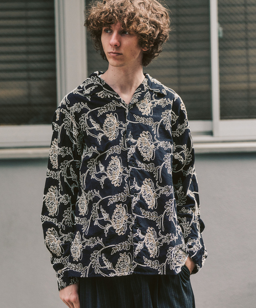 417 EDIFICE（フォーワンセブンエディフィス）の「P.A EMBROIDERY シャツ（シャツ/ブラウス・メンズ・ホワイト/ブラック・MEDIUM/LARGE）」の5枚目の写真
