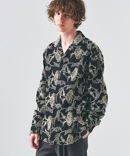 417 EDIFICE（フォーワンセブンエディフィス）の「P.A EMBROIDERY シャツ（シャツ/ブラウス・メンズ・ホワイト/ブラック・MEDIUM/LARGE）」の9枚目の写真