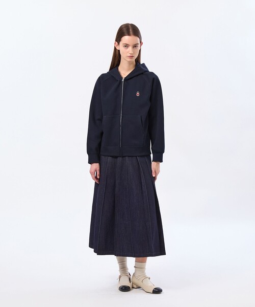 MACKINTOSH PHILOSOPHY（ﾏｯｷﾝﾄｯｼｭ ﾌｨﾛｿﾌｨｰ）の「バッキンガムベア　ダンボールジップパーカー（パーカー・レディース・チャコールグレー/グレー系その他/ダークネイビー・38）」の6枚目の写真