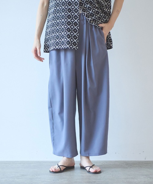 yuni(ユニ )の「△washable summer wool gum tack パンツ(スラックス・レディース・ブラック/グレー/パープル・FREE)」の3枚目の写真