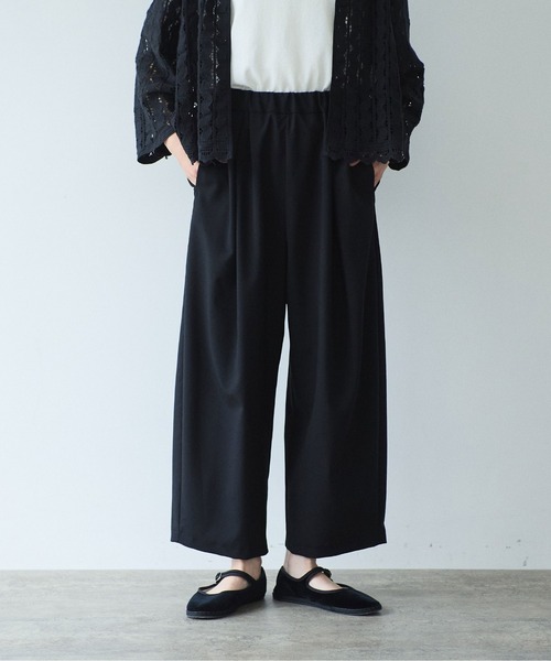 yuni(ユニ )の「△washable summer wool gum tack パンツ(スラックス・レディース・ブラック/グレー/パープル・FREE)」の1枚目の写真