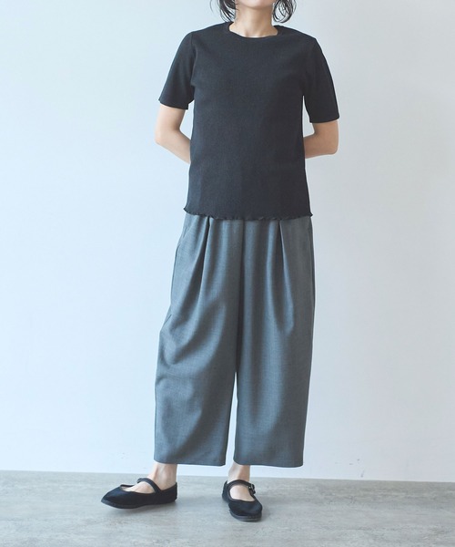 yuni(ユニ )の「△washable summer wool gum tack パンツ(スラックス・レディース・ブラック/グレー/パープル・FREE)」の7枚目の写真