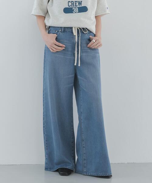 URBAN RESEARCH Sonny Label（アーバンリサーチサニーレーベル）の「リヨセルコットンドロストワイドデニム（デニムパンツ・レディース・ライトインディゴブルー/インディゴブルー・36/38/34）」の3枚目の写真