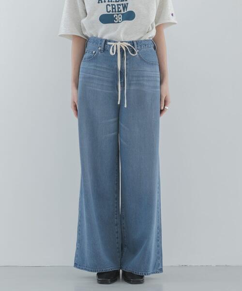 URBAN RESEARCH Sonny Label（アーバンリサーチサニーレーベル）の「リヨセルコットンドロストワイドデニム（デニムパンツ・レディース・ライトインディゴブルー/インディゴブルー・36/38/34）」の10枚目の写真
