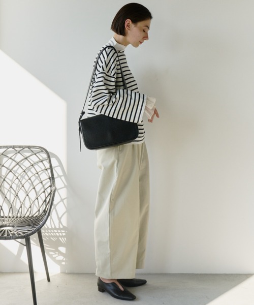 Libra Cue(リブラ キュー)の「ワイドカフボーダーカットソー(Tシャツ/カットソー・レディース・ブラック/ネイビー・FREE)」の8枚目の写真