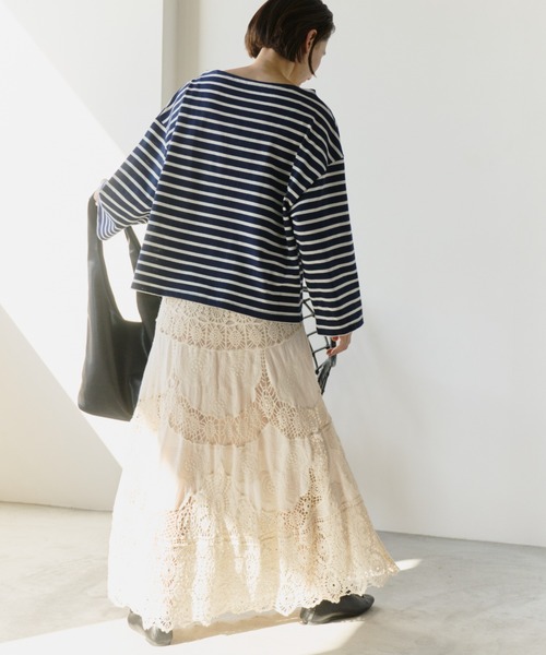 Libra Cue(リブラ キュー)の「ワイドカフボーダーカットソー(Tシャツ/カットソー・レディース・ブラック/ネイビー・FREE)」の12枚目の写真