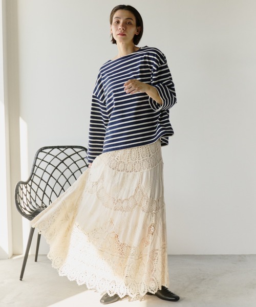 Libra Cue(リブラ キュー)の「ワイドカフボーダーカットソー(Tシャツ/カットソー・レディース・ブラック/ネイビー・FREE)」の14枚目の写真