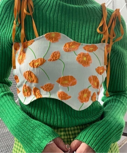 ENCLOSURE（エンクロージャー）の「【ENCLOSURE】Flower wave bustier（その他トップス・レディース・パープル系その他/パープル系その他2/オレンジ系その他・FREE）」の3枚目の写真