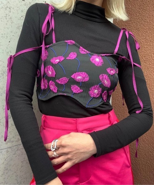 ENCLOSURE（エンクロージャー）の「【ENCLOSURE】Flower wave bustier（その他トップス・レディース・パープル系その他/パープル系その他2/オレンジ系その他・FREE）」の14枚目の写真