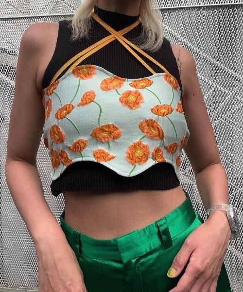 ENCLOSURE（エンクロージャー）の「【ENCLOSURE】Flower wave bustier（その他トップス・レディース・パープル系その他/パープル系その他2/オレンジ系その他・FREE）」の9枚目の写真