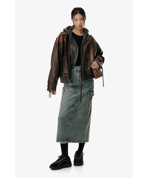 MONGDOL(モンドル)の「ラウンドネックリブニット MDKT062_5カラー(ニット/セーター・レディース・ライトグレー/チャコールグレー/ブラック/アイボリー/オートミール・F)」の14枚目の写真