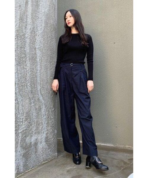 MONGDOL(モンドル)の「ラウンドネックリブニット MDKT062_5カラー(ニット/セーター・レディース・ライトグレー/チャコールグレー/ブラック/アイボリー/オートミール・F)」の9枚目の写真