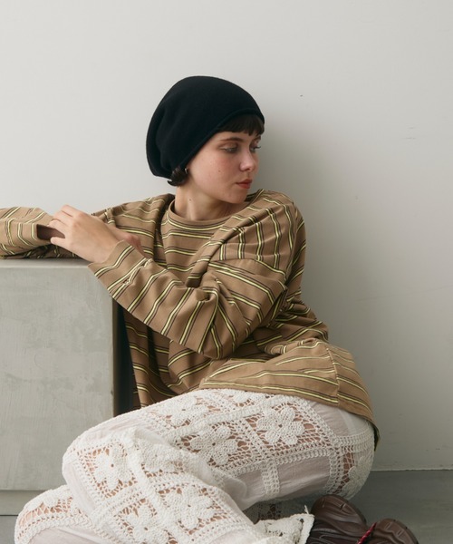 full/fill.（フルフィル）の「multi border over T / マルチボーダーオーバーT（Tシャツ/カットソー・レディース・ブラウン/グレー・FREE）」の11枚目の写真